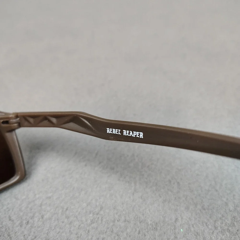 Rebel Reaper Sunglasses Tan Wrap Around Sutro Style Brown Lens Surfer Biker NEW